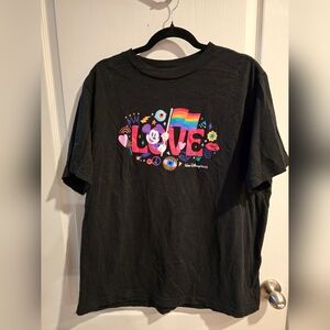 Disney Parks Mickey Mouse Pride Flag Love Rainbow Black T-shirt Adult Unisex XL